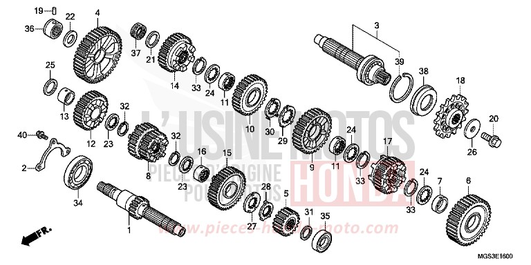 GETRIEBE (NC700X/XA) von NC700X Schaltgetriebe DEGITAL SILVER METALLIC (NHA30) von 2013